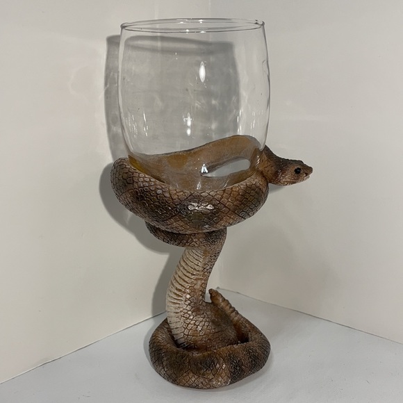 Unique Rare! Snake Handled Wine Glass or Candle Holder! - Picture 5 of 8